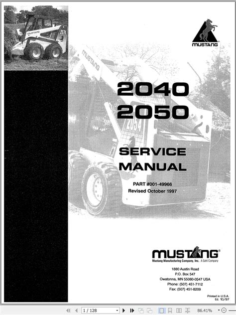 mustang 2040 skid steer service manual|mustang 2040 specifications.